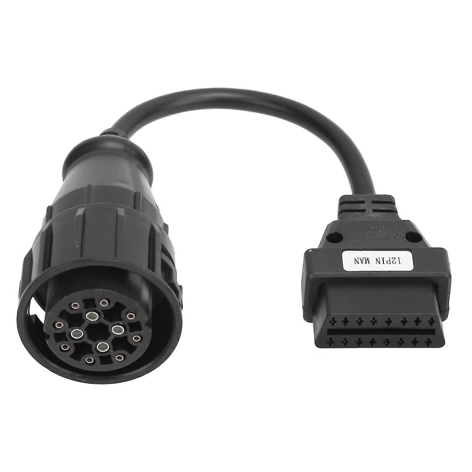 12Pin to 16Pin OBD2 Adapter for DELPHI Truck Diagnostic Interface