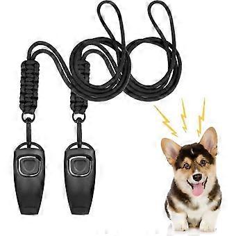 Silbatos para perros con cordón, 2 en 1, combinados, con clicker, para entrenamiento y recordatorio, silbato profesional para perros que dejan de ladrar a los vecinos.