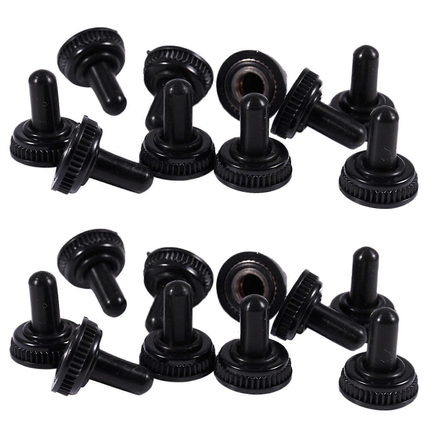 20 x Waterproof Toggle Switch Boot Cap Black Rubber Cover 6mm Diameter