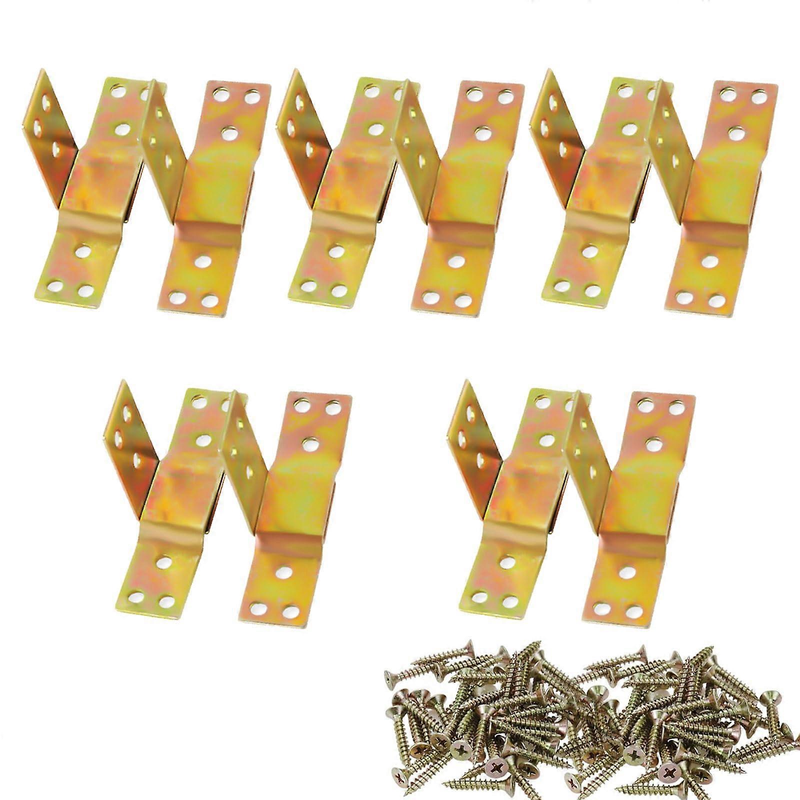 10 Set Invisible Bed Connector Heavy Duty Rustproof Alloy Steel Hidden Bed Frame Brackets Small