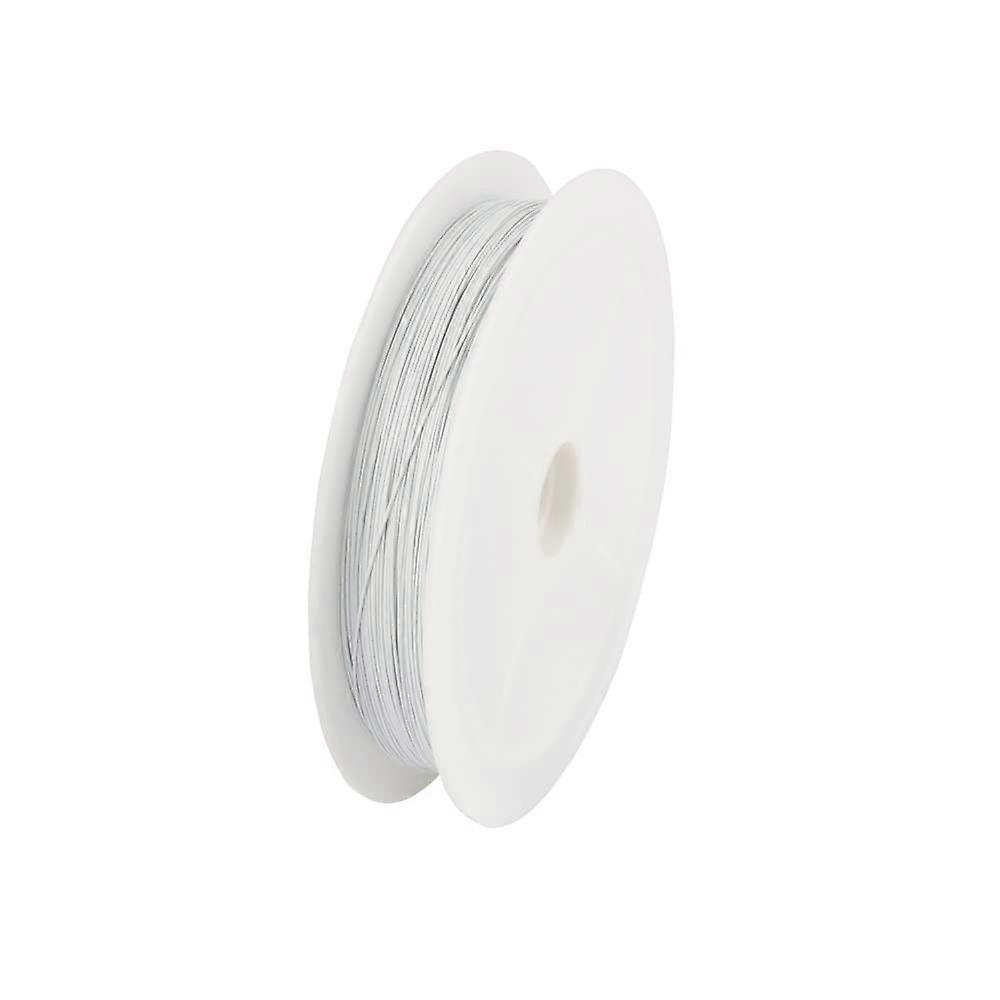Stainless Steel Wire 0.38mm Strong Line 50M Roll - Durable White Resistant Wire for Various Applications