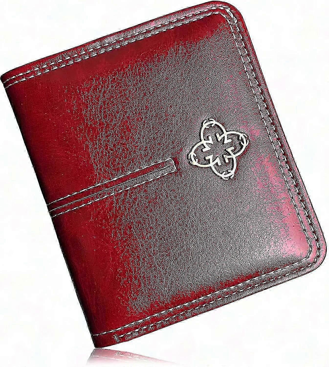 Women's Rfid Blocking Leather Wallet Small Bifold Id Window Mini Purse