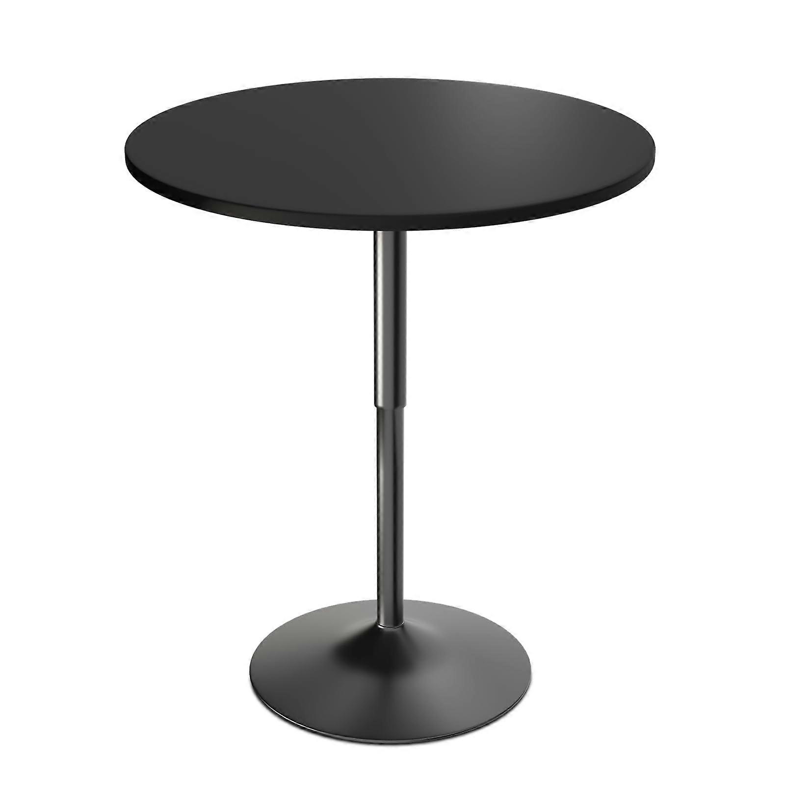 Adjustable Bar Table 31.5 Inch Round Pub Bistro Table with Sturdy Metal Base for Small Spaces, Black