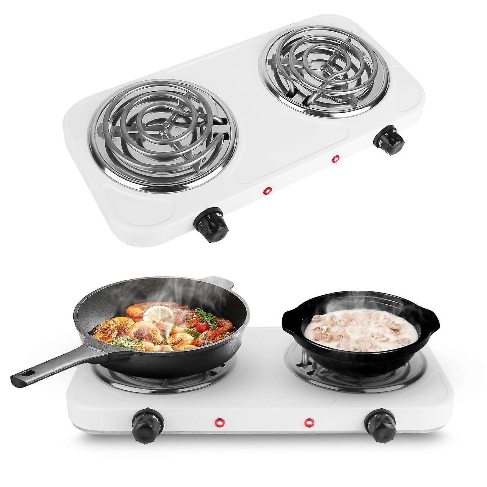 Electric Hot Plate 2000W Double Burner with DualZone Rapid Heating and 5Level Temperature Control for Home RV Camping
