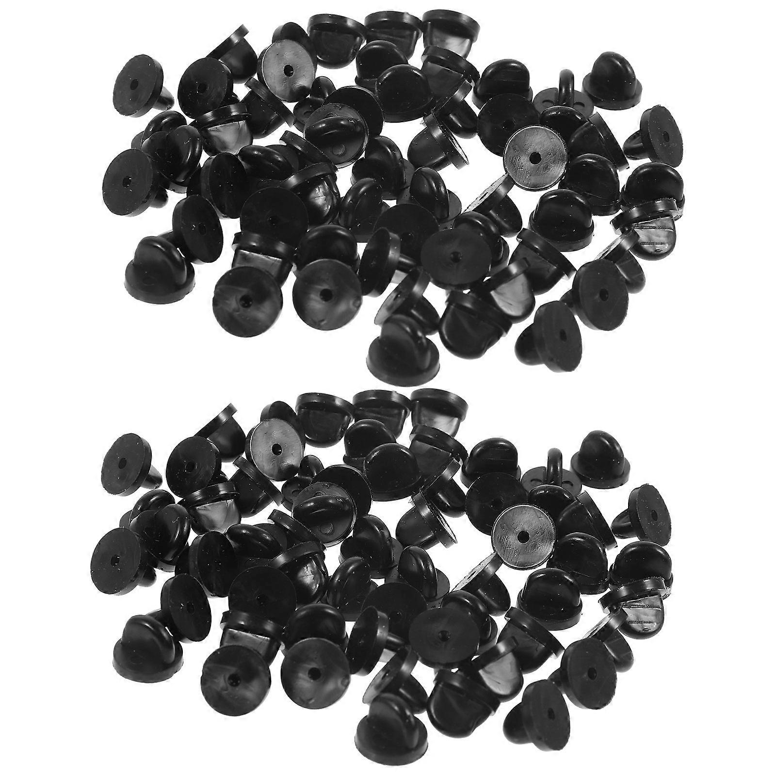 Locking Pin Back Plastic Pin Backs for Tie Tack 500Pcs Black