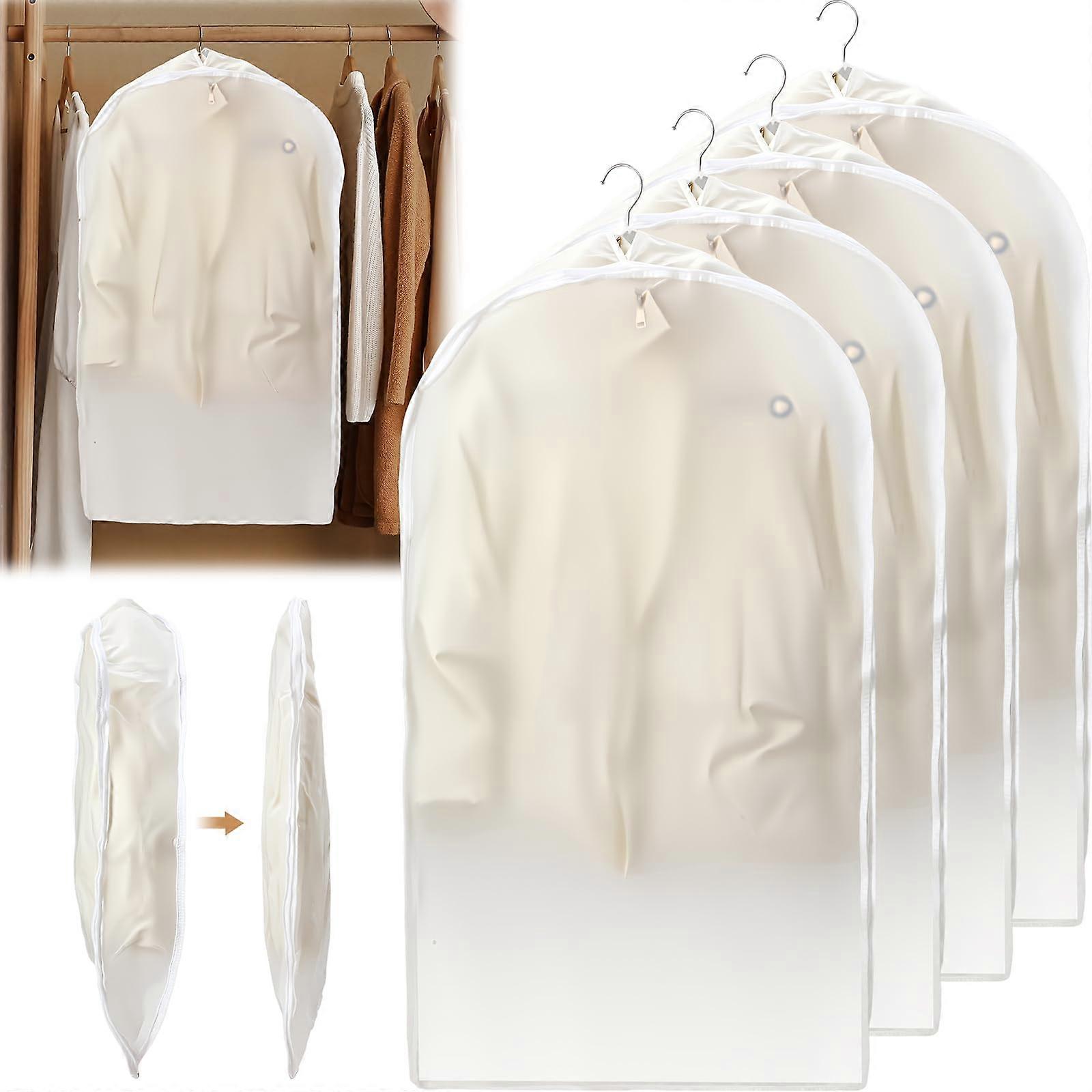 3 Pcs Space Saving Hanging Garment Bags with Compression Zipper Dustproof Clear Closet Storage 43.3 Inch