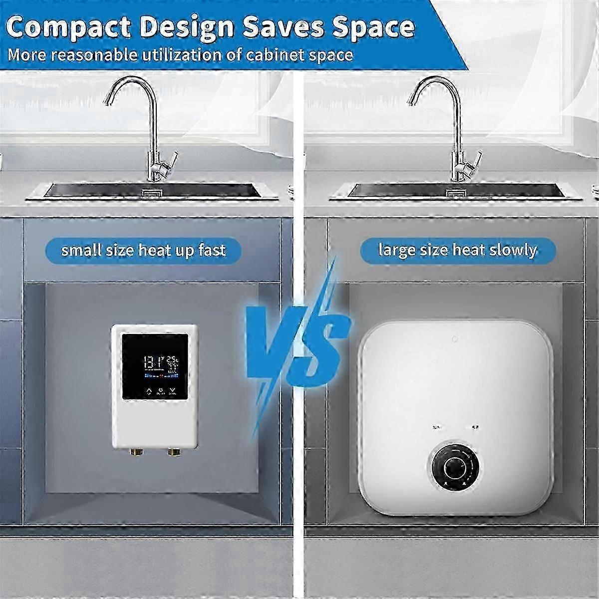 5500W インスタント電気温水器、リモコンおよび LCD タッチスクリーン EU プラグ付き