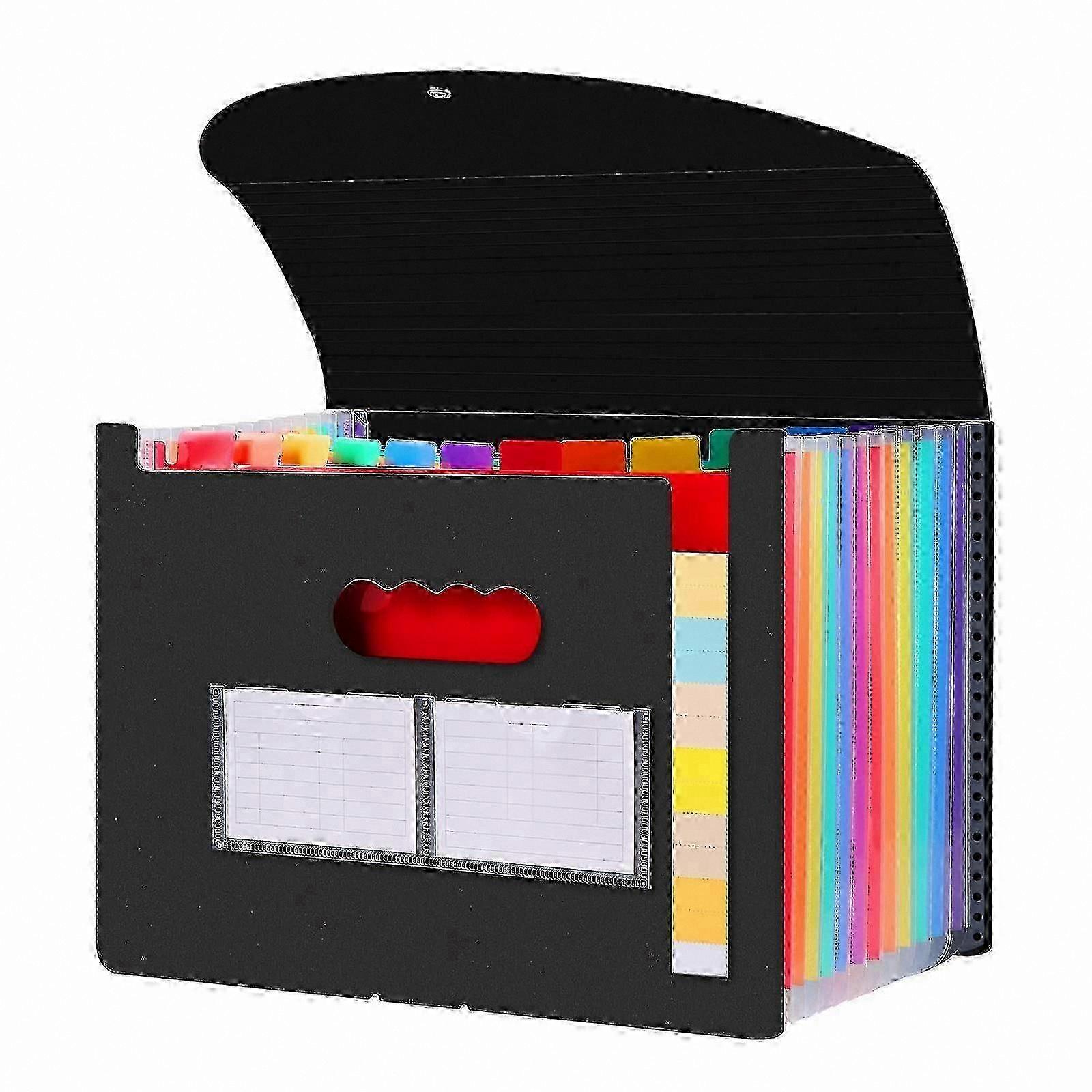 12-Compartment A4 Document Organizer, Expandable File Folder with Lid, Office Paper Storage Solution