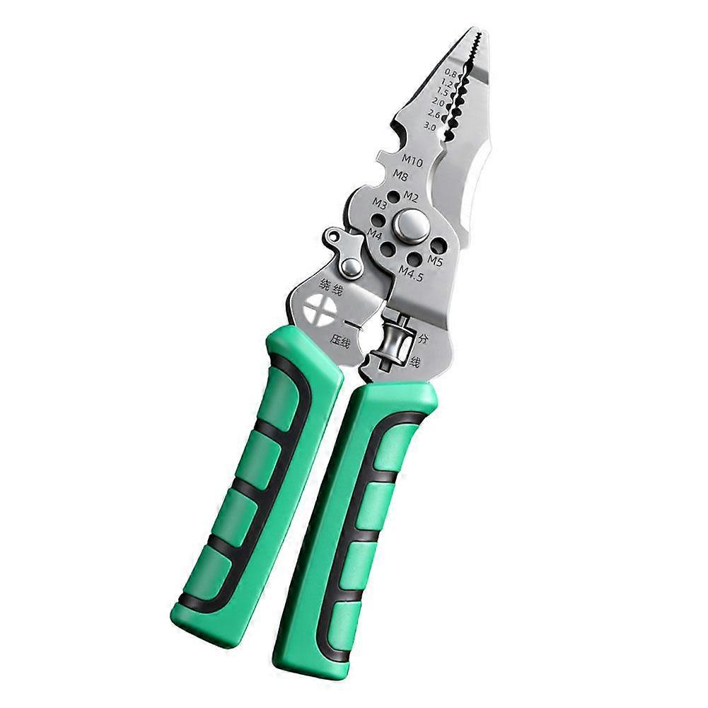 Automatic Wire Cable Stripper, Cutter, and Crimper with Self-Adjusting Feature