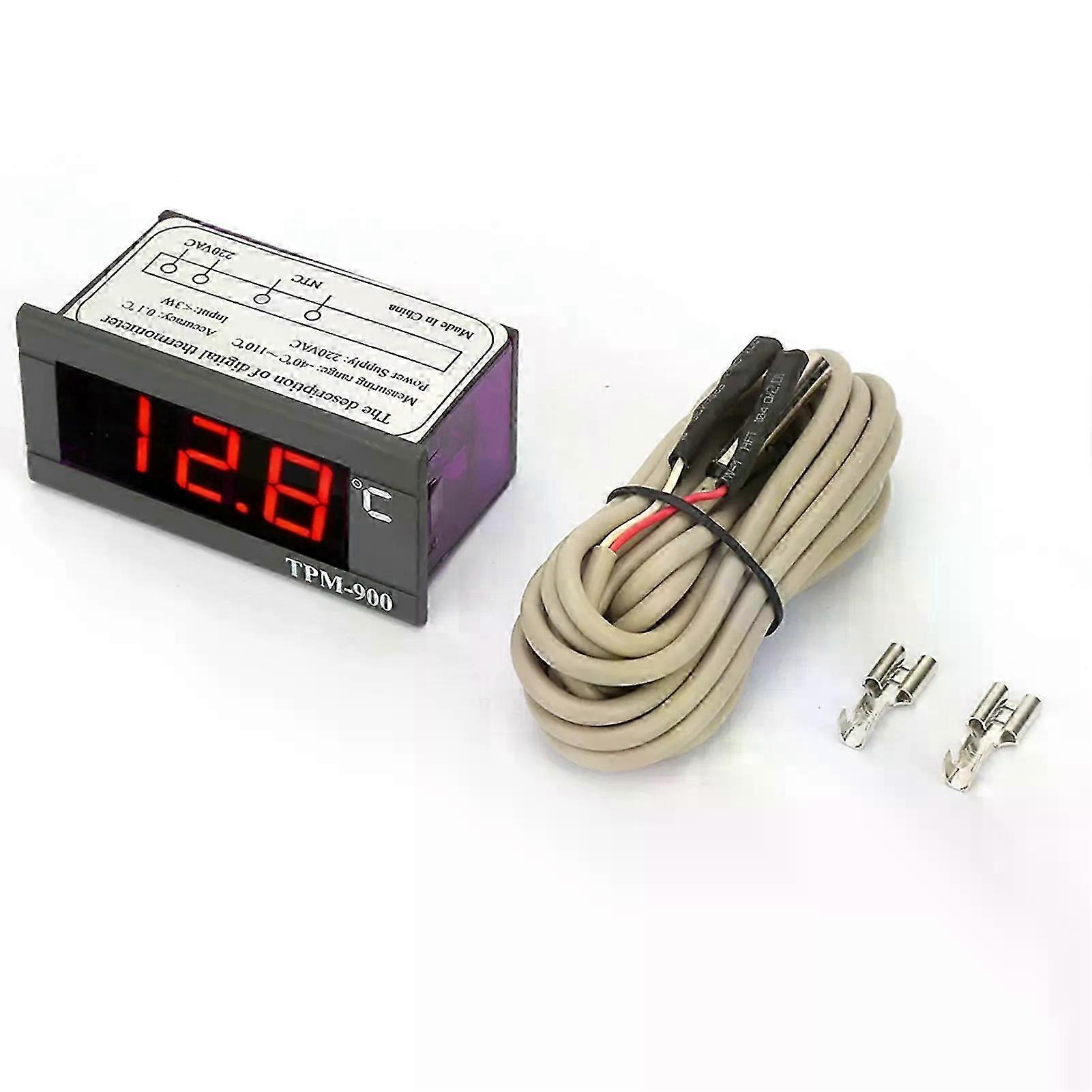 Digital Temperature Meter TPM900 220V Digital Temperature Controller LED Panel Meter with Sensor Thermostat Controller 2025