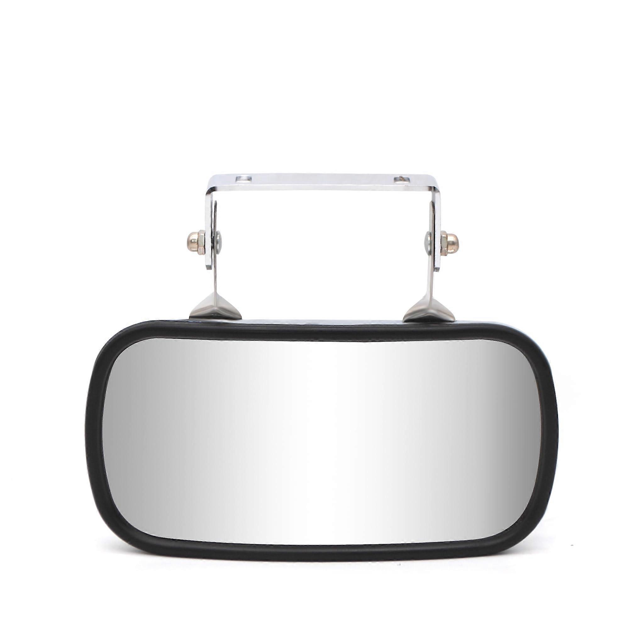 Convex Rear View Mirror Stainless Steel Rectangular Wide View Universal Side Mirror with UBracket