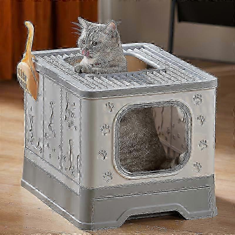 2025 Cat garbage box, scoop closed garbage box, front entrance upper output Kitty garbage box, odor control