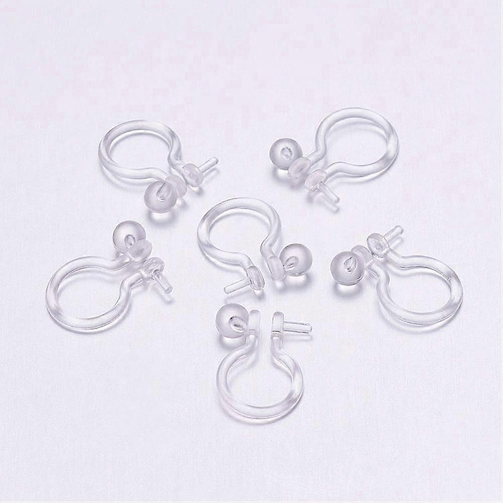 Plastic Clip-on Earring Findings Clear 11x8x3mm