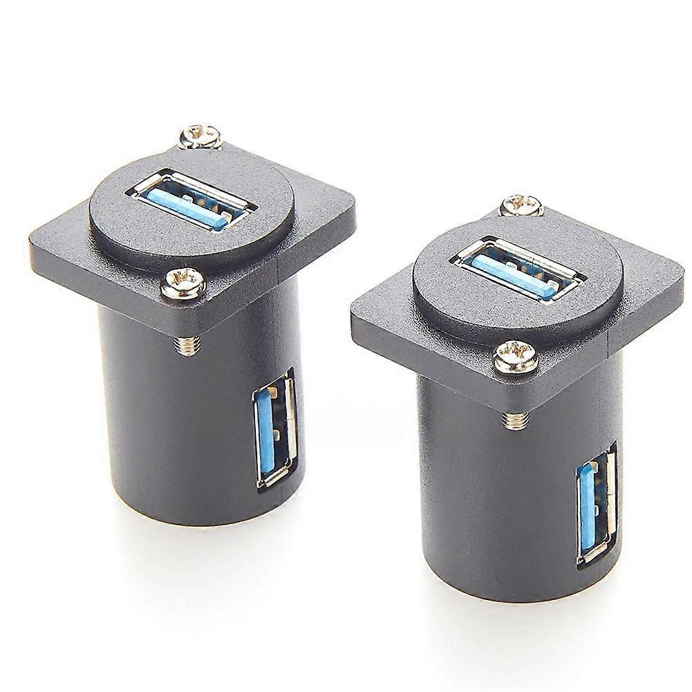 USB 3.0 Panel Mount Adapter Angled Exit USB 3.0 A Female D-Type Panel Mount Connector Bulkhead Coupler