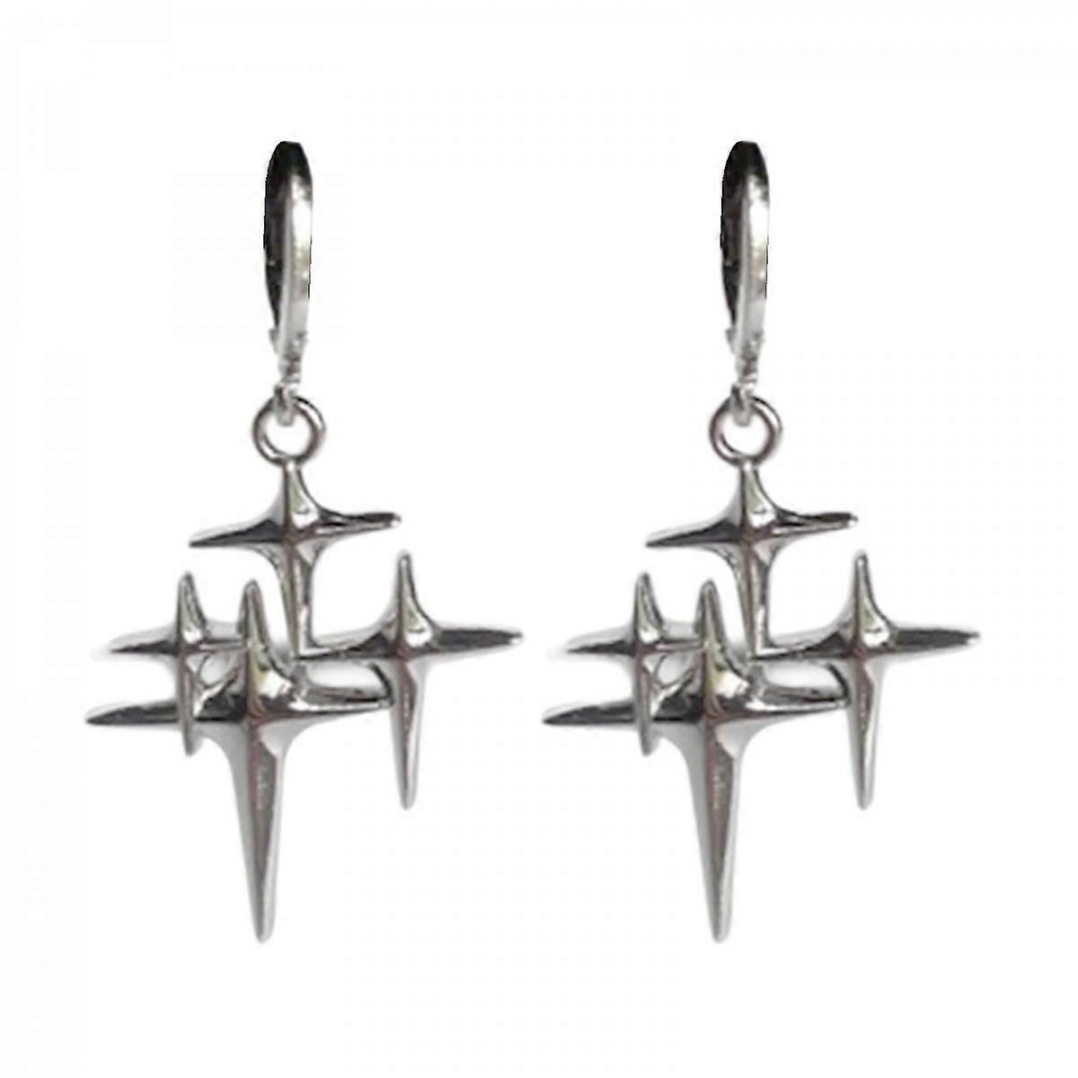 Unique Four-Pointed Star Ear Hook Earrings