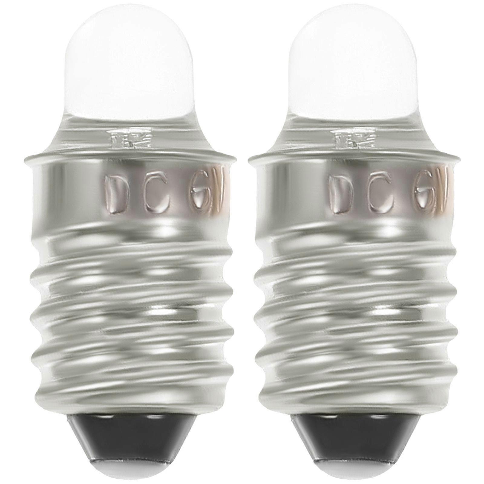 2pcs Flashlight Bulb 6v Round Light E10 Socket Screw Base Light Bulb for Home
