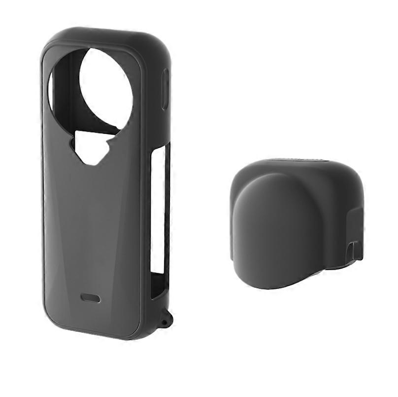 Camera Case Lens Cap Silicone Protective Case Accessories for Insta360 X4 Air Black