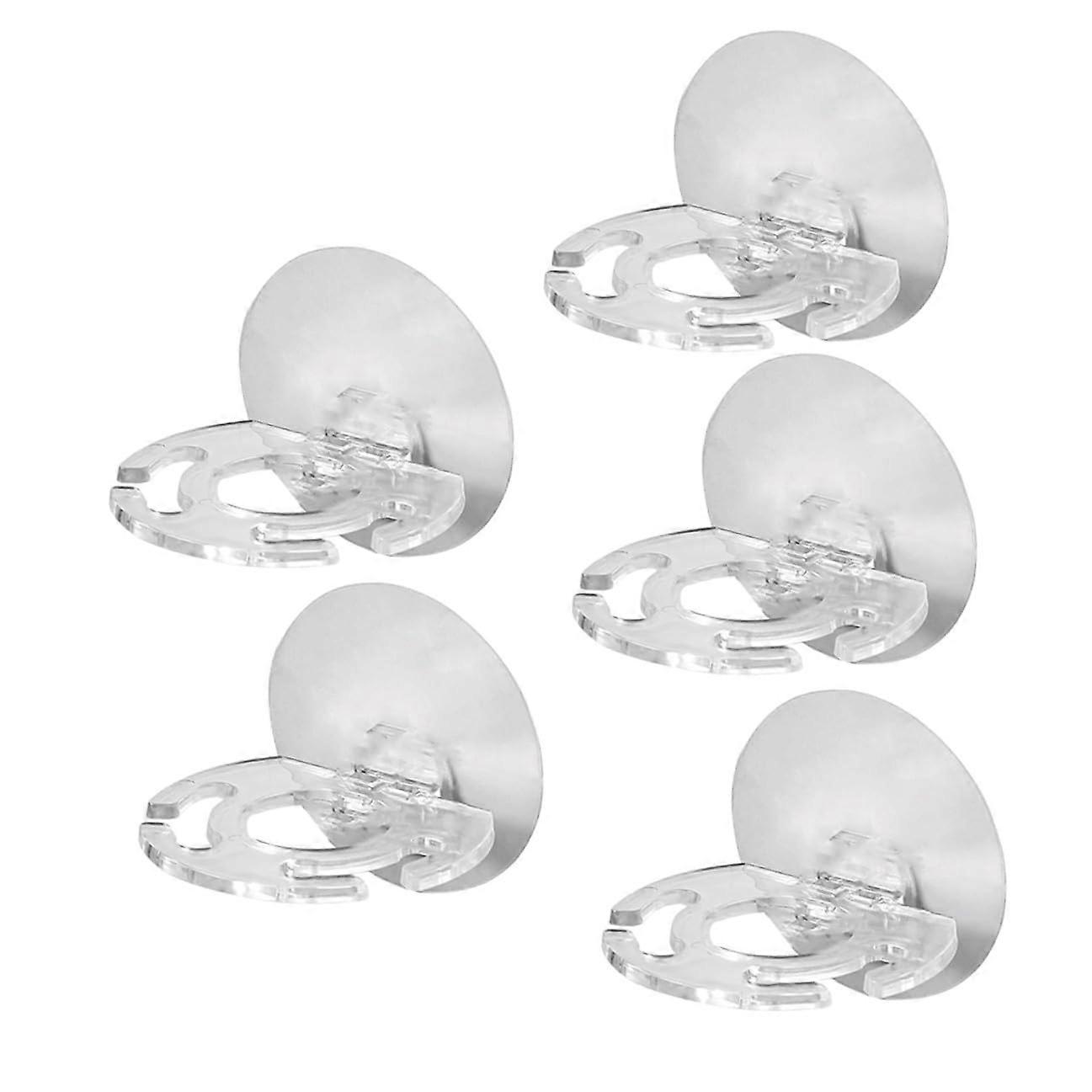 5pcs Wall Mounted Toothbrush Holder Bathroom Storage Rack with Seamless Sticker Installation