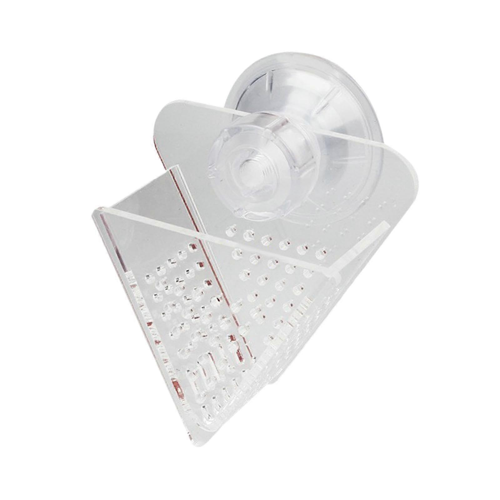 Betta Fish Feeder Cup Transparent Acrylic Triangle with Suction Cup for Aquarium Feeding