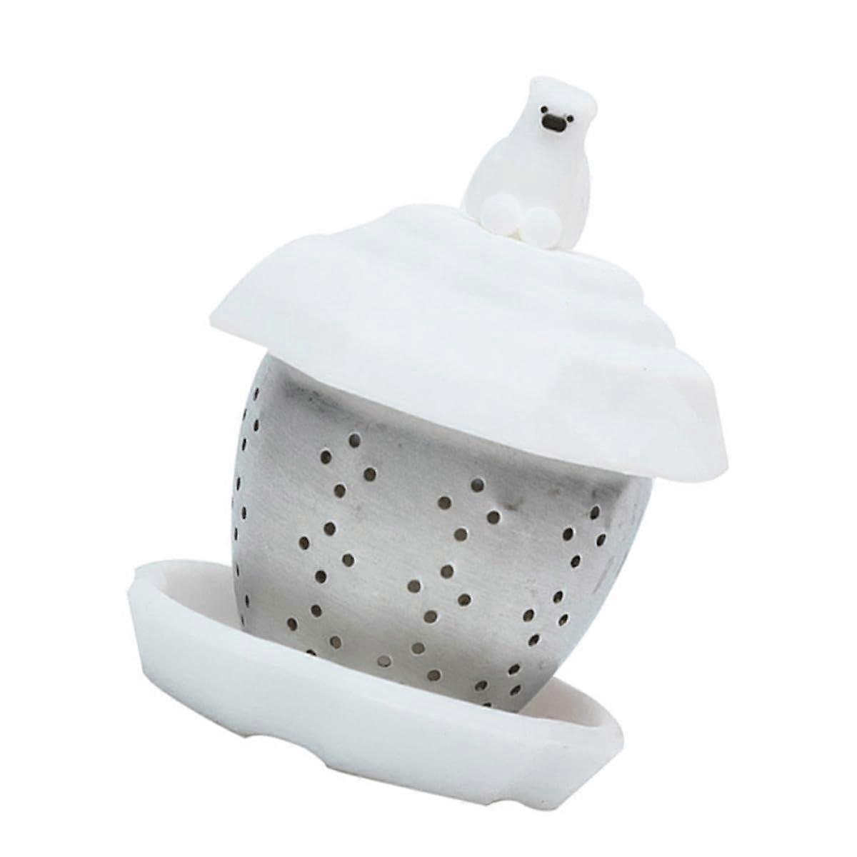 Stainless Steel Polar Bear Tea Infuser Floating Loose Leaf Strainer Reusable Filter for Mug