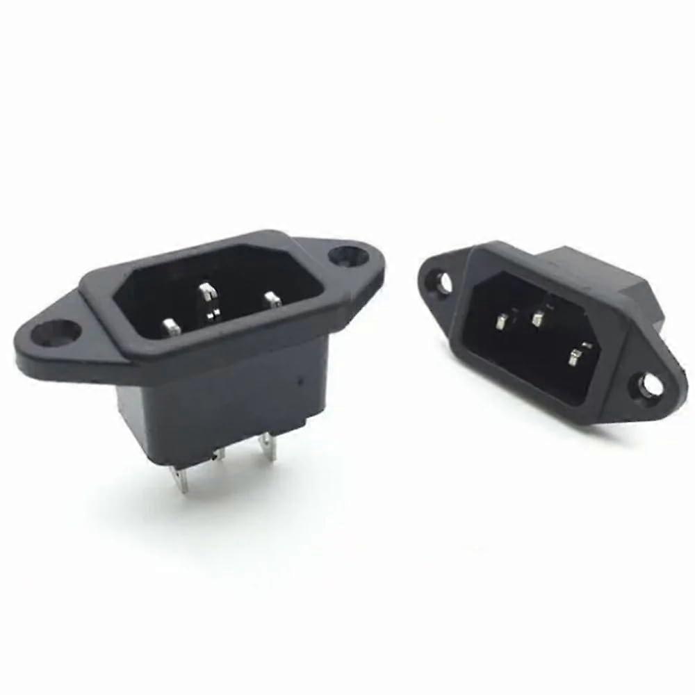 5Pcs IEC C14 Power Inlet Socket 3 Pin AC 250V 10A Panel Mount Connector with Screw Fixing