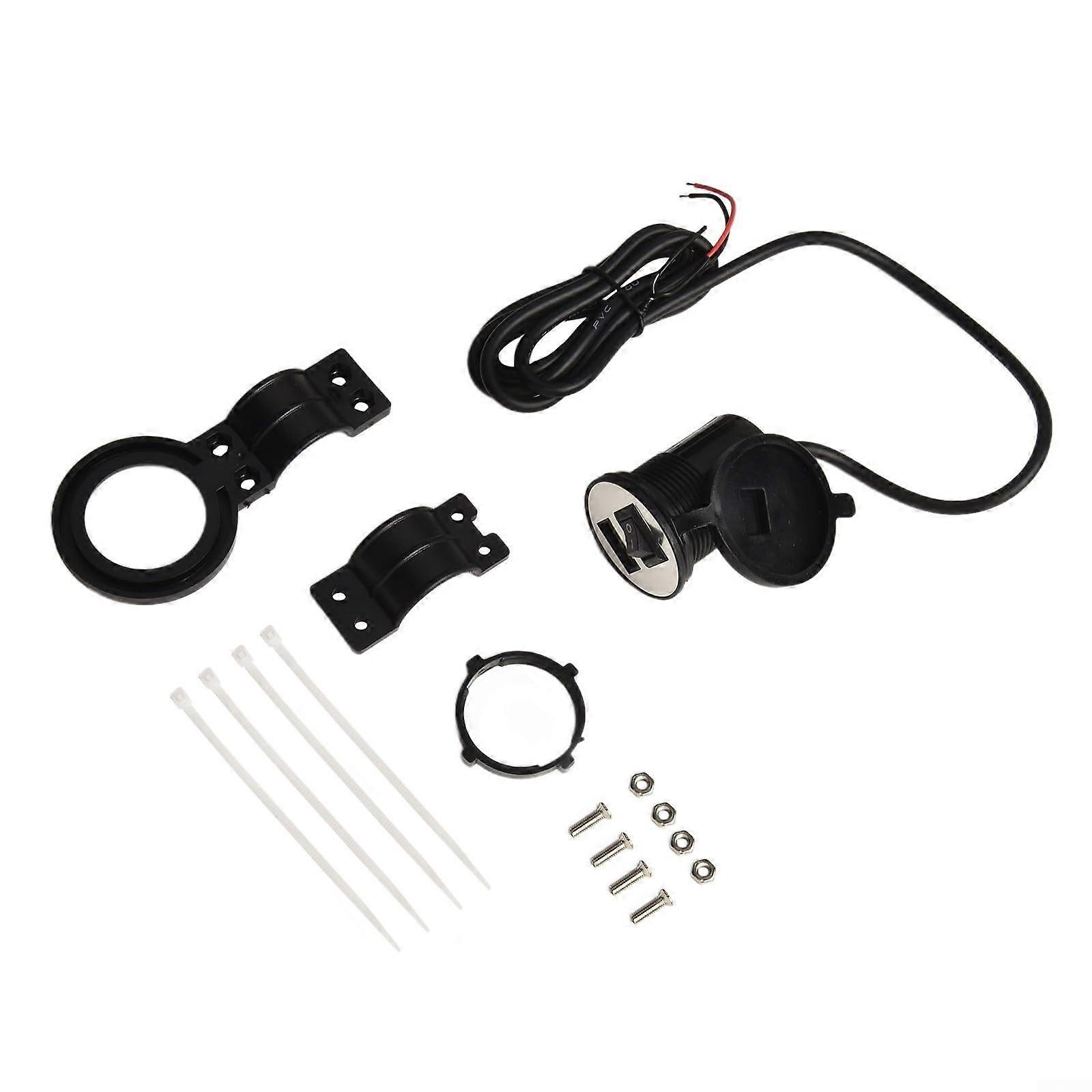 Motorcycle USB Phone Charger 12V Waterproof Fast Charging with Locking Ring and Mounting Brackets