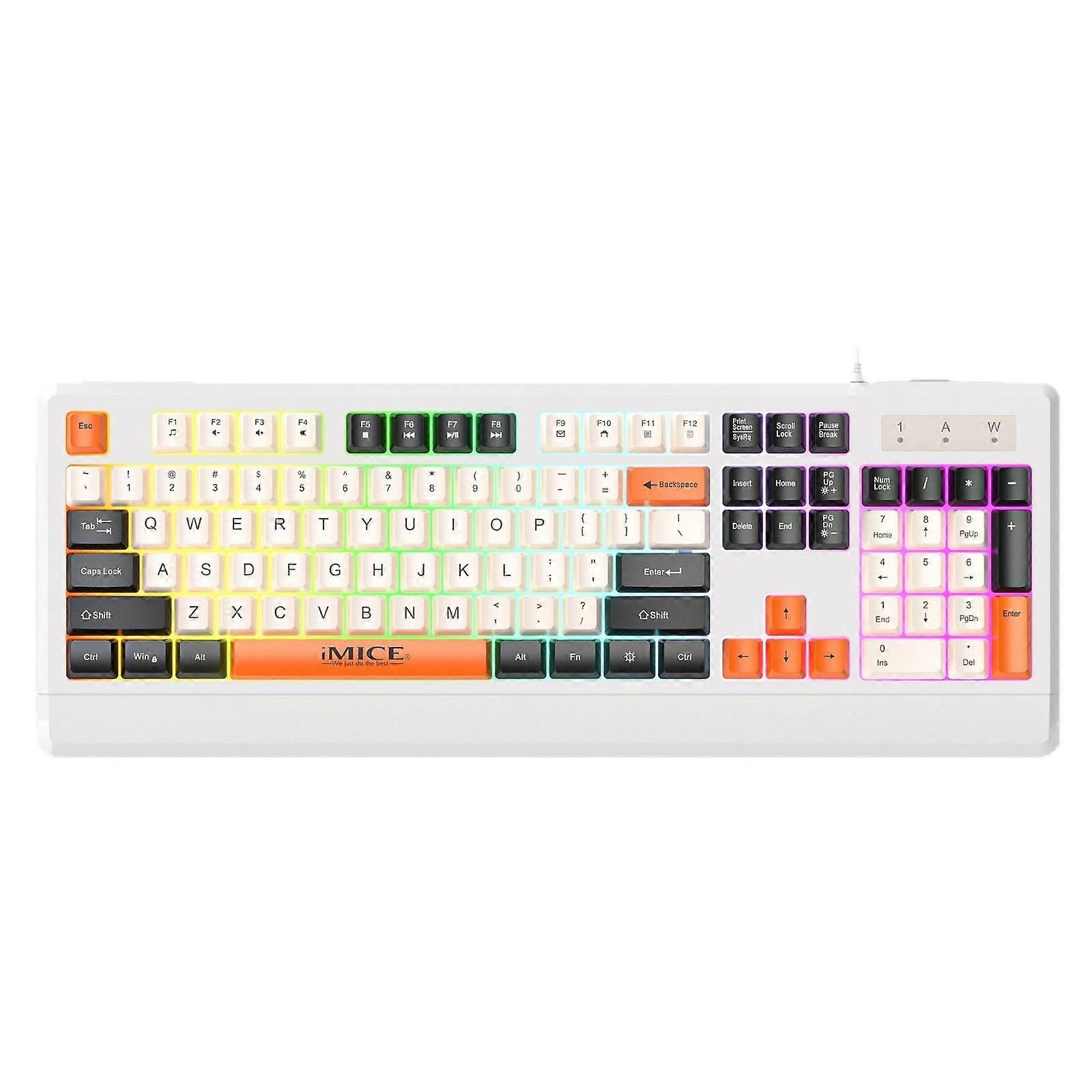 iMICE AK-100 Wired USB Backlit Color Block Keycap Keyboard