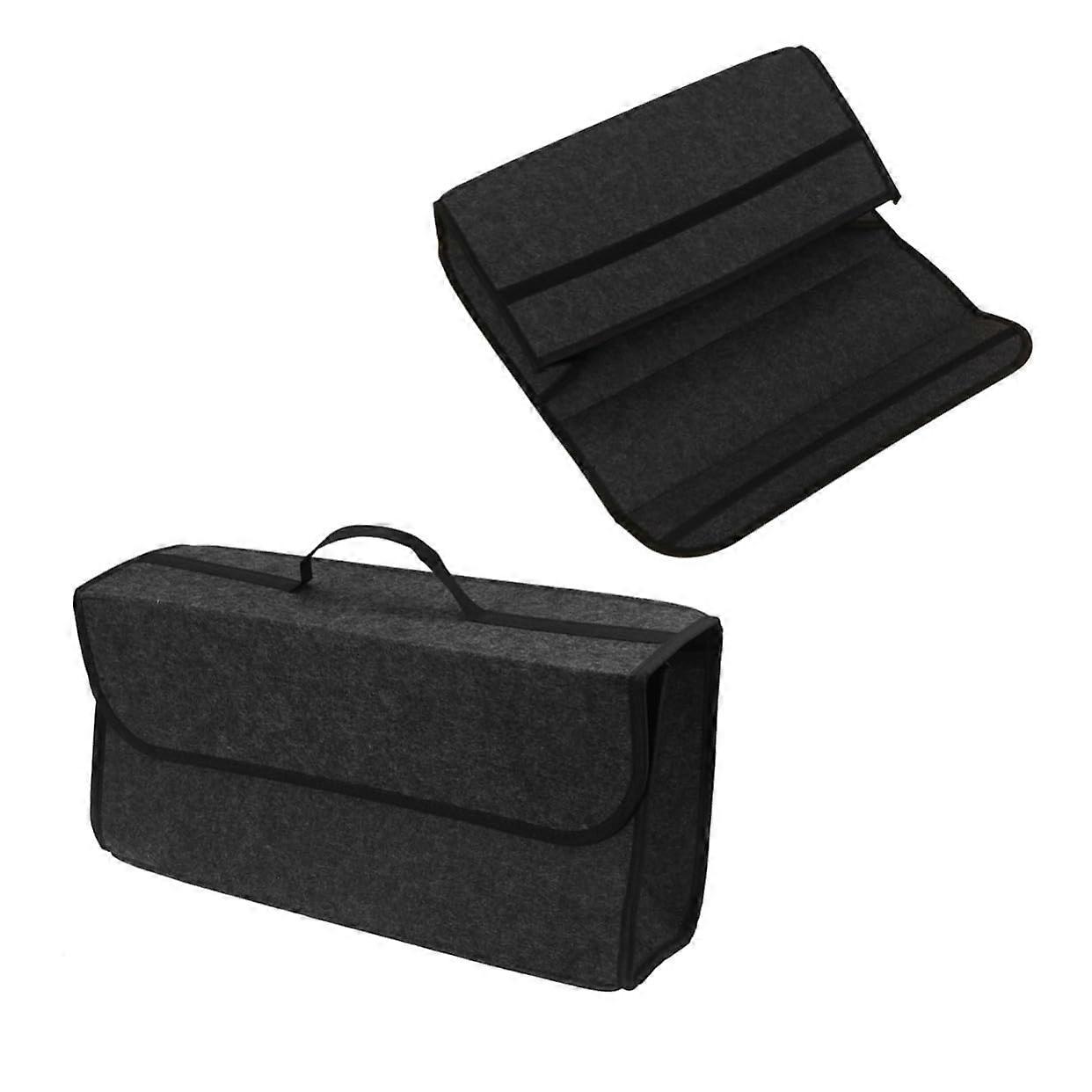 Large Capacity Car Boot Organizer with Firm Structure and Handle, Carpet Material Trunk Storage Bag