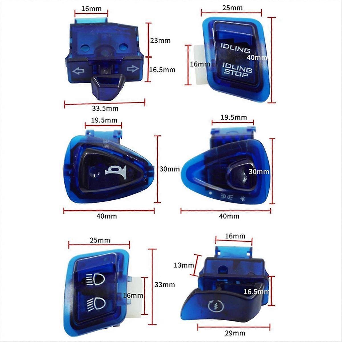 6Pcs for GY6 50cc 125cc Moped Scooter Single Switch Button Red