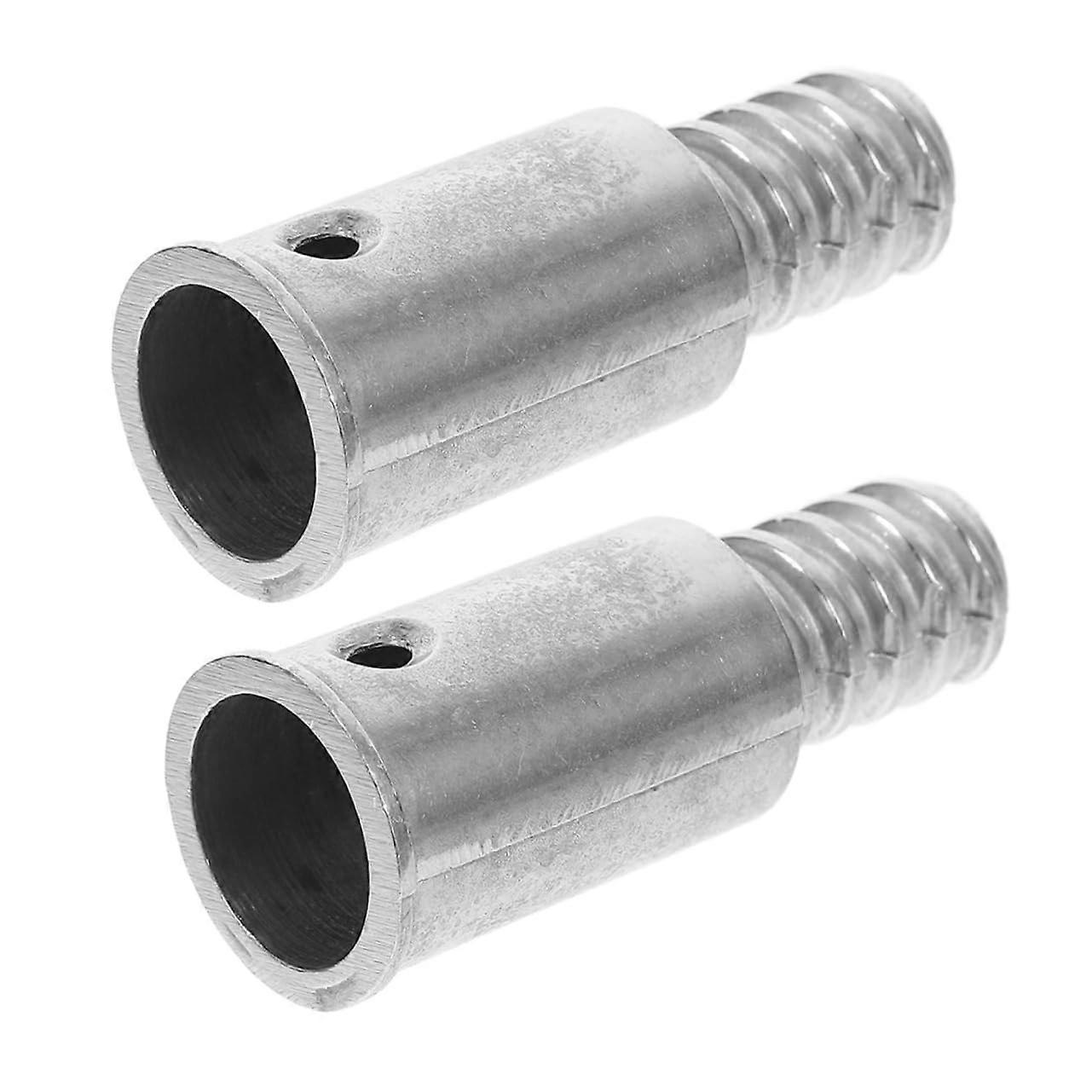 Extension Pole Threaded Adapter for Mops Brooms Brushes, 2Pcs American Thread Metal Connector Silver