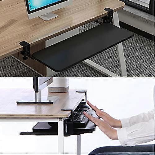 Keyboard Tray Under Desk 520x250mm White Adjustable Height with Sturdy CClamp Mount
