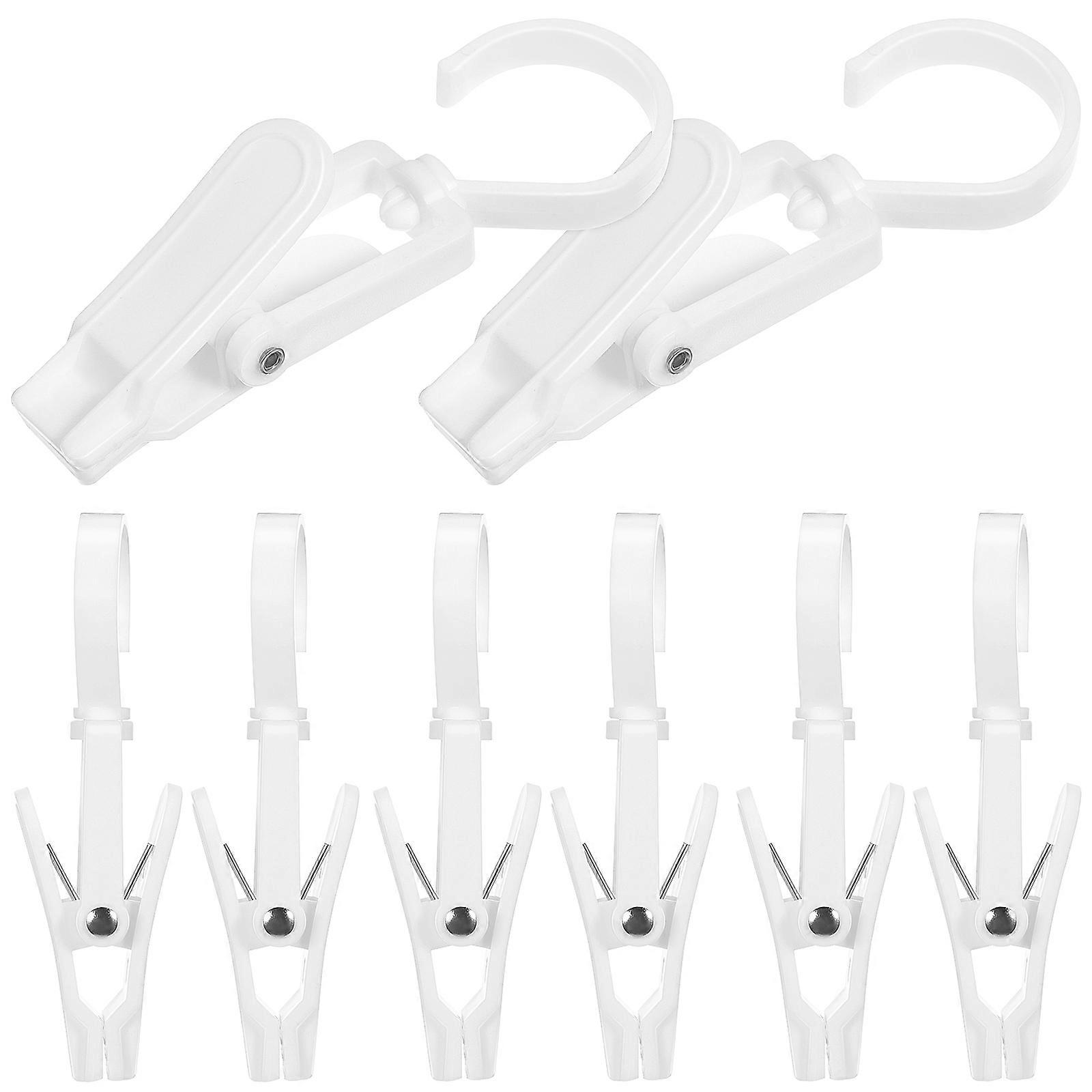 Laundry Hooks Clip 10Pcs Plastic Swivel Hooks for Hanging Clothes