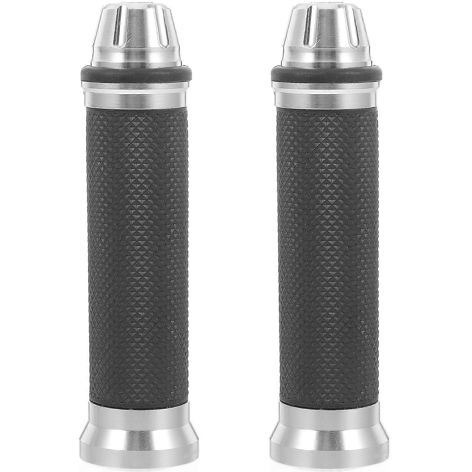 Silver Motorcycle Handlebar Replacement for Motorcycle Grips 1Pair