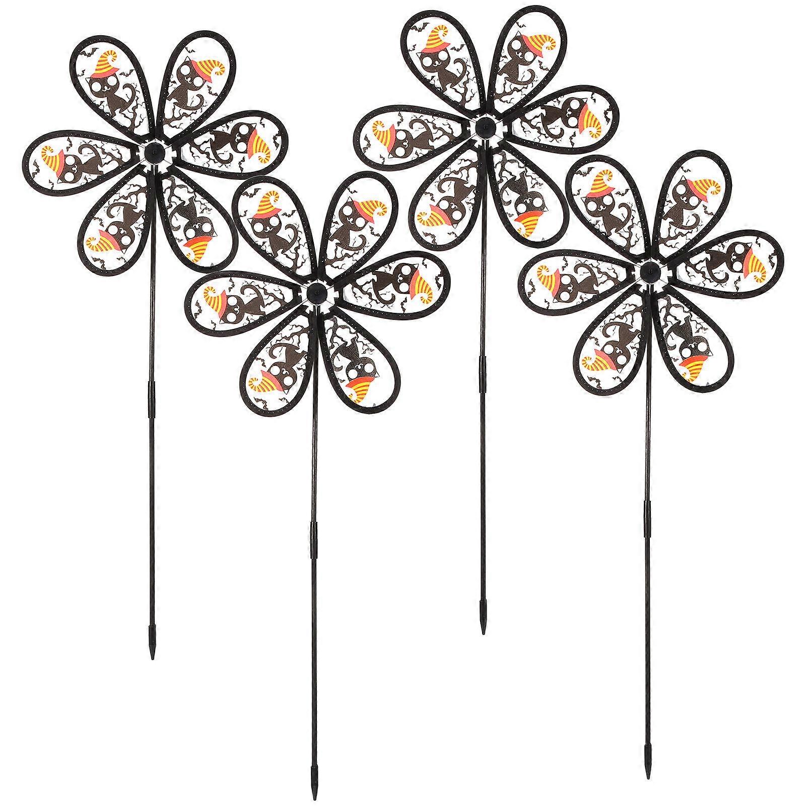 Halloween Party Windmill Single Layer Cloth Windmill for 4Pcs Assorted Colors