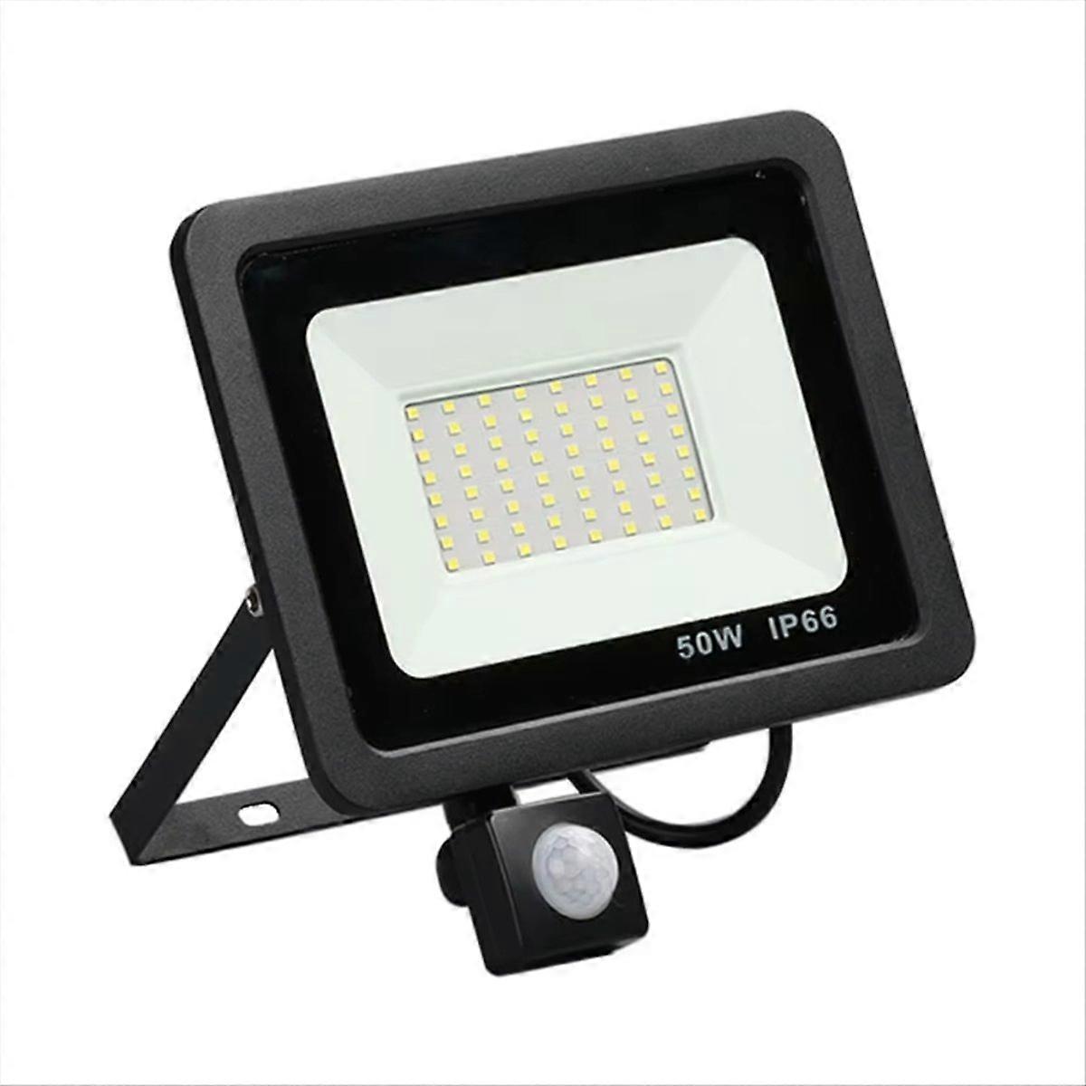 LED PIR Floodlight 50W Black Shell AC220V Waterproof