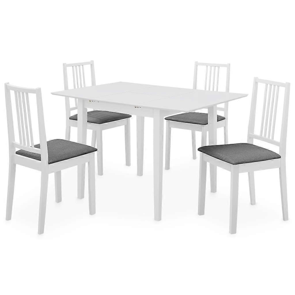 vidaXL 5-delige Eethoek MDF wit
