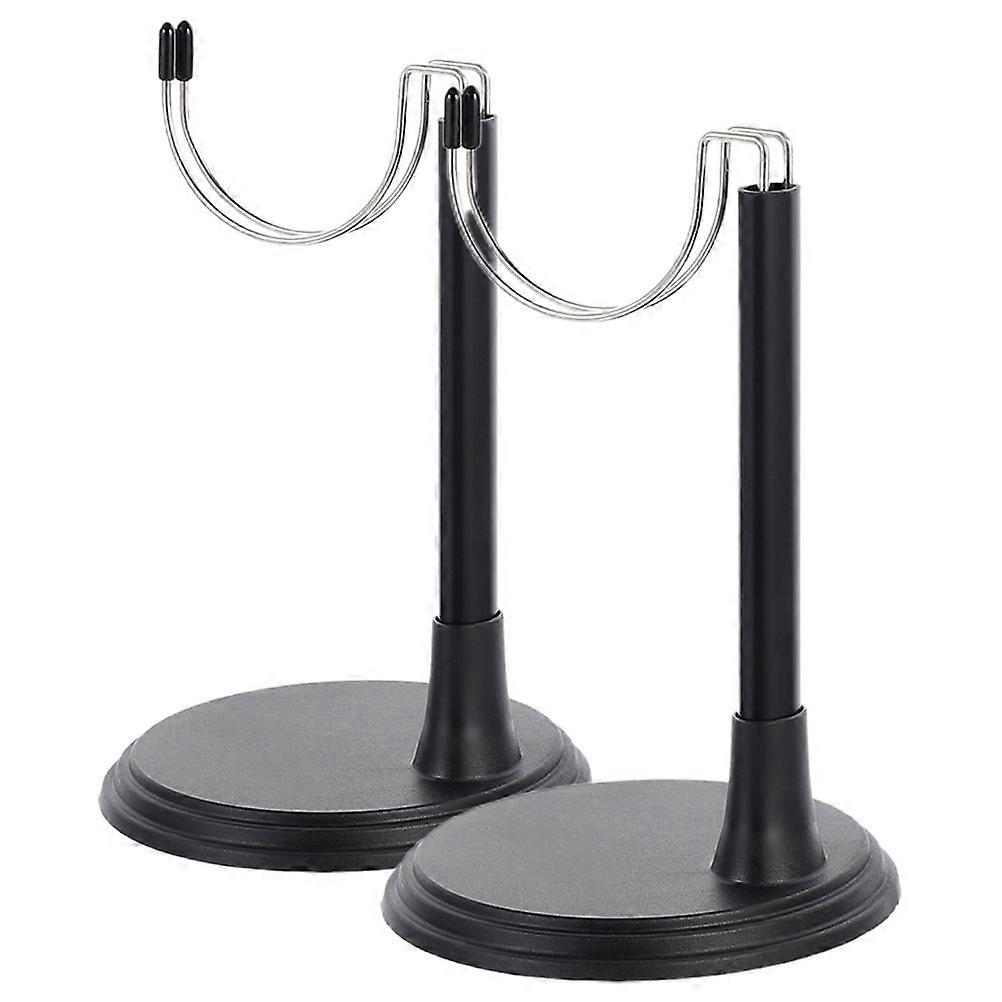 Model Display Holder Adjustable Doll Stand for Display 8Pcs Black PVC