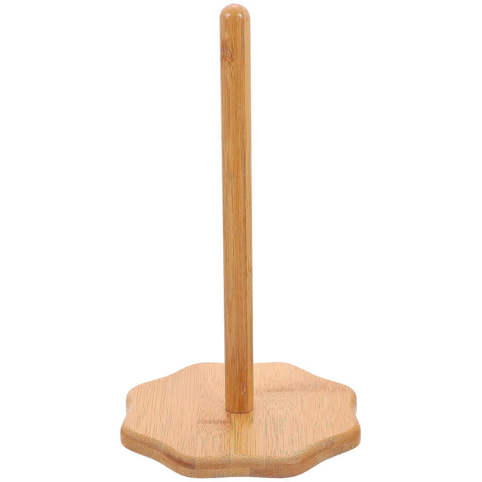 Roll Paper Rack Vertical Tissue Holder for 3Pcs Bamboo Bathroom Use