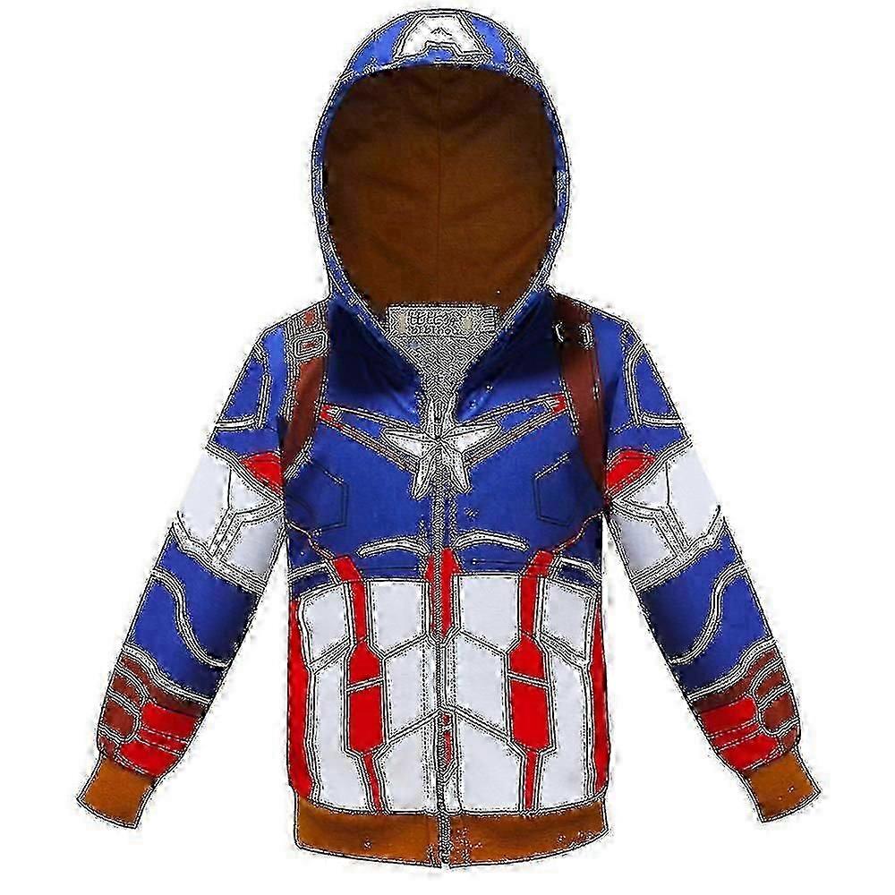 Boys' Spider-man Hooded Jacket 3~8 Years Old Children's Zip-up Hoodie