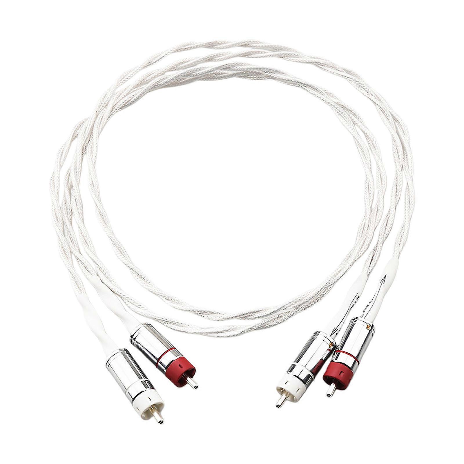 2RCA to 2RCA Cable Interconnect Cable With Silver Plating Conductors For Improved Stereo Performances Multicolor