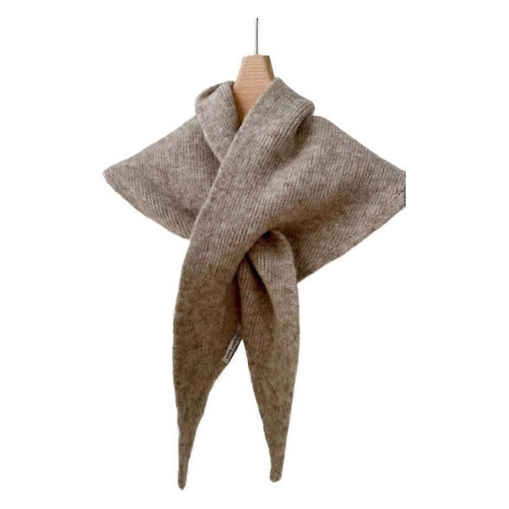 Triangle Scarf For Women,Knitted Neckerchief Soft Warm Warmer, Cold Weather 1 Cape Winter Fall Accessory (Gray Pashmina