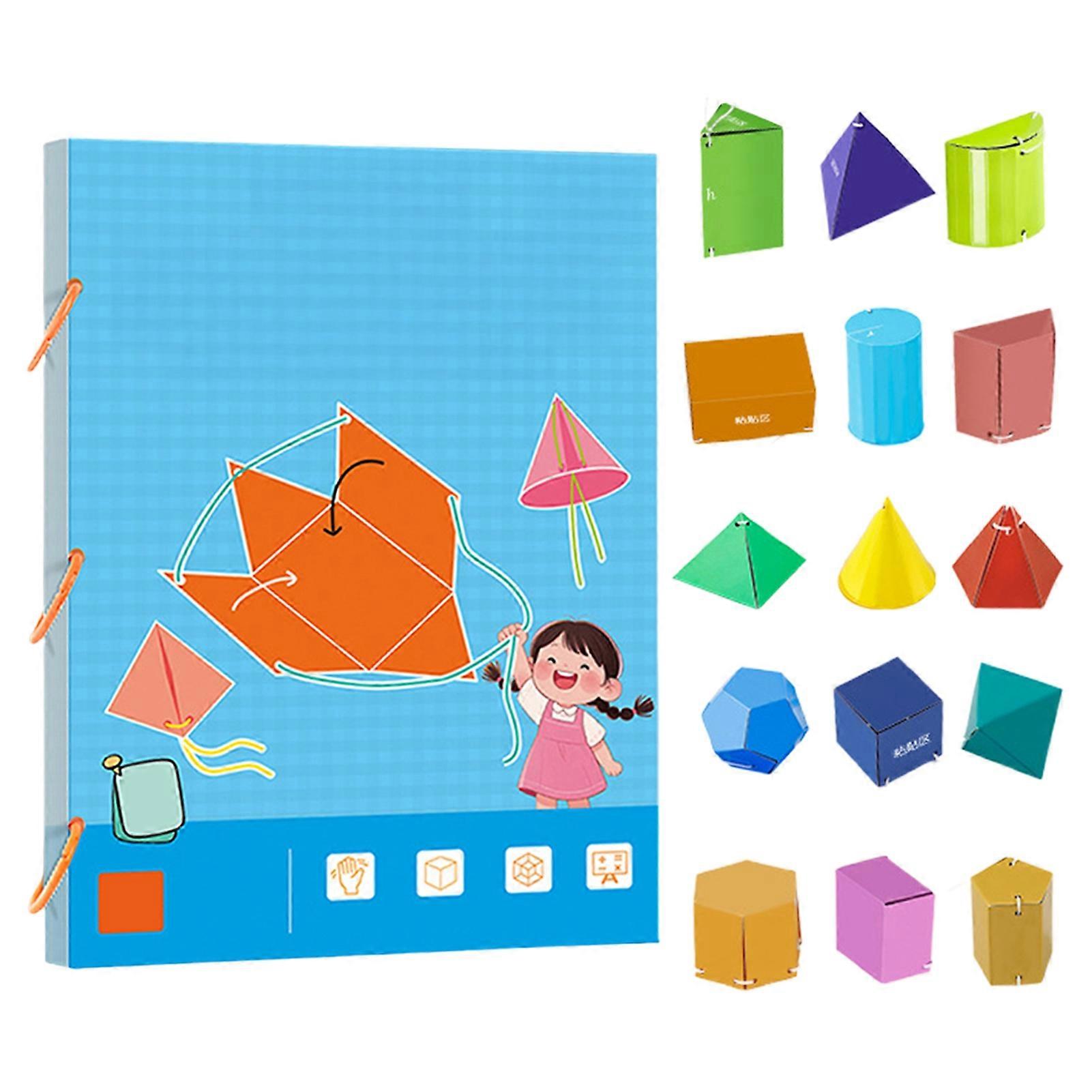 1 Set Pull String 3D Geometry Learning Book with Early Education Design, DIY Paper Folding