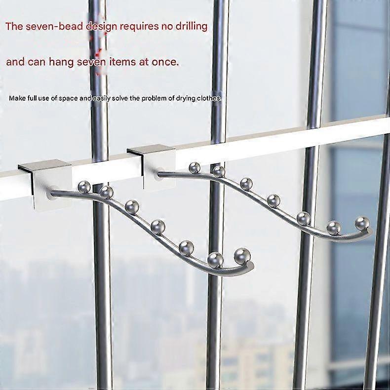 Balcony Clothes Hanger, Stainless Steel, Multi - Function, Small, For Balcony Window Drying