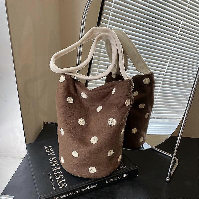 Dot pattern shoulder tote bag, Large capacity