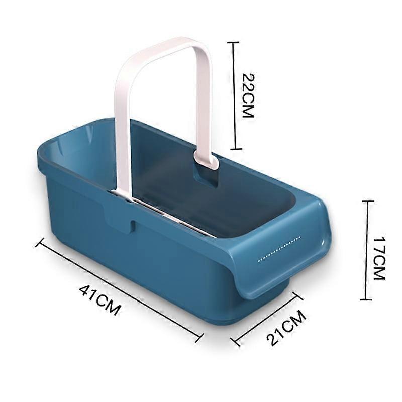 EXHUMKY Rectangular Plastic Mop Bucket with Handle Durable Construction Large Capacity