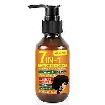 7-in-1 Curl Defining Cream Hydrating Curl Cream for Enhances Wavy Hair and Curly Hair, Smoothing Curling Cream for Long-Lasting Styling Volume and Red