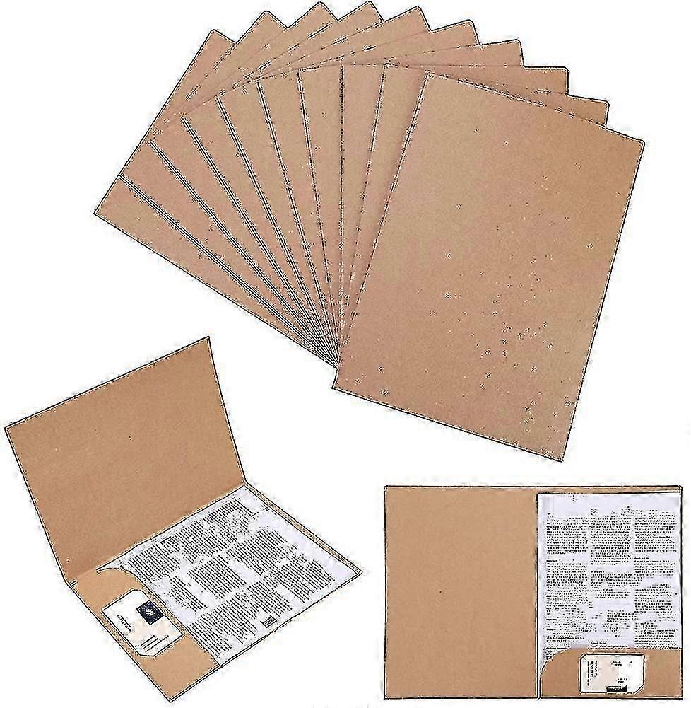 10 Pack Cardboard Folder With Flap A4 Kraft Paper Liners Insert File Folder