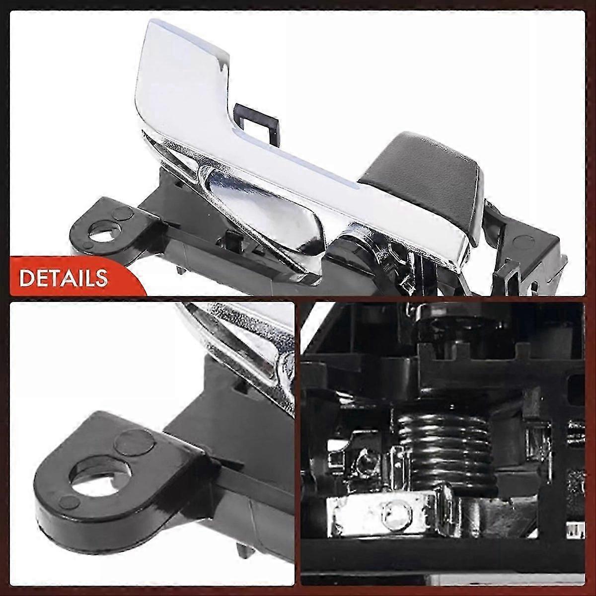 1Set/4pcs Front/Rear Inside Door Handle Pull Chrome+Black for Toyota