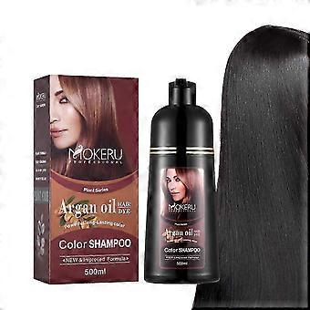 Shampoo de coloração capilar com óleo de argan 2026 para cabelos grisalhos. Colore os cabelos em minutos. Longa duração. 500ml. Castanha-xigua