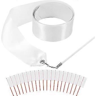 20 weiße Tanzbänder, Lobpreis-Tanzgirlanden, Großpackung, Gastgeschenke für Kinder, rhythmische Sportgymnastik, Partydekoration, Bänder, Seidentücher, Stäbe